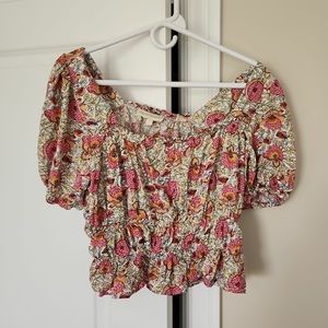 Cynthia Rowley Floral Peplum Top